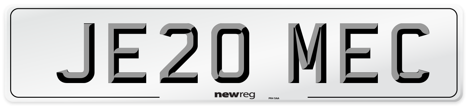 JE20 MEC Number Plate from New Reg